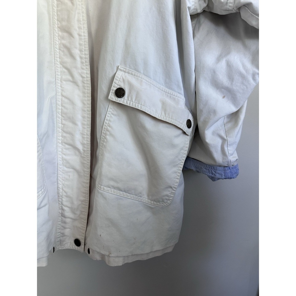 Vintage Hunt Club Cream Windbreaker Anorak Jacket Martha Stewart Look LARGE - Picture 2 of 16